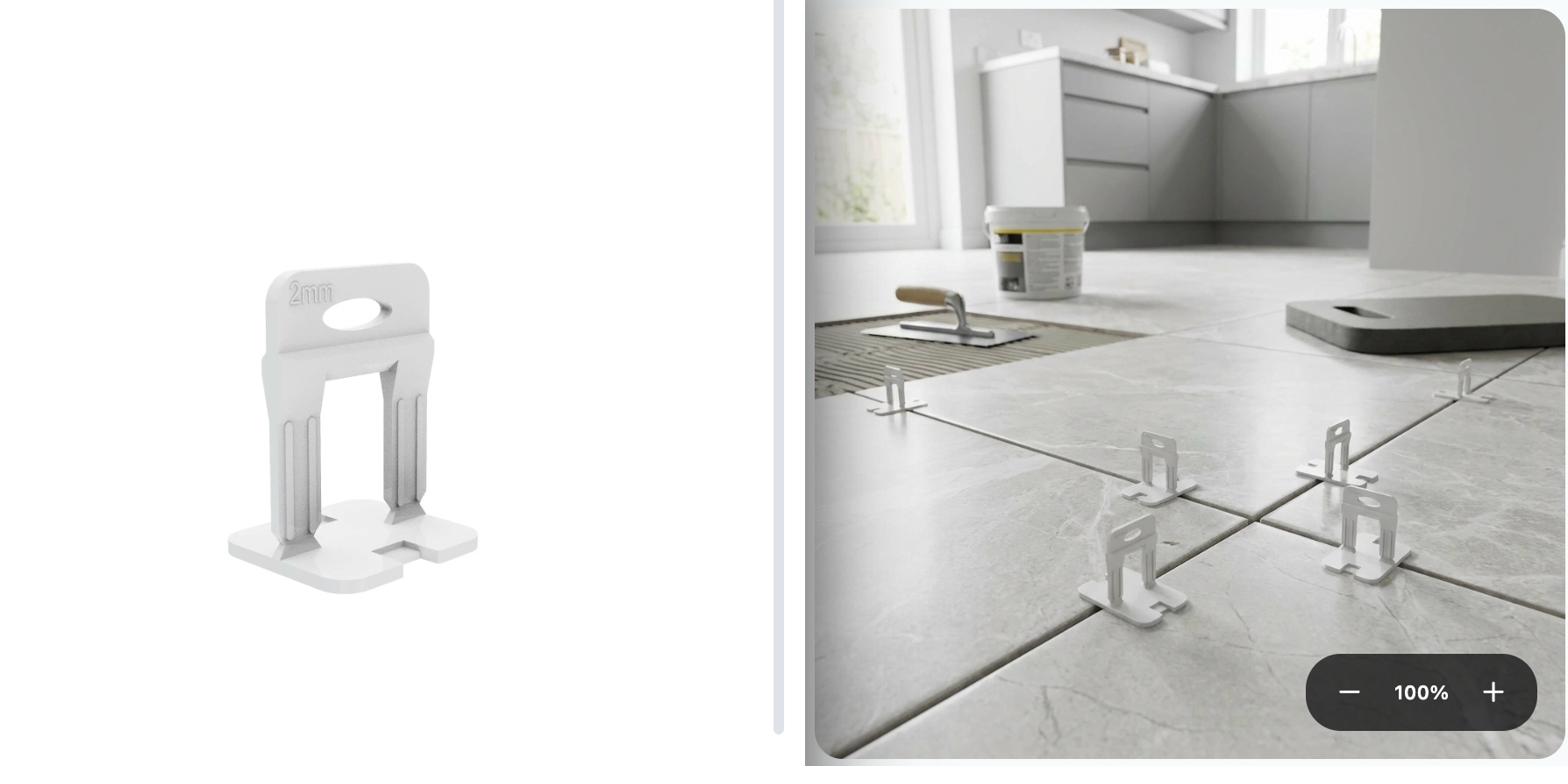 Клипса для плитки — до и после